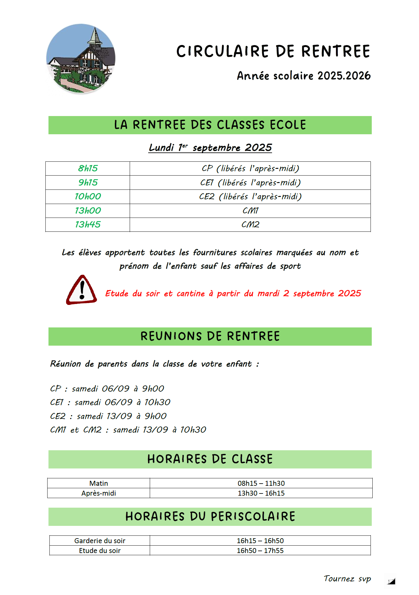 Circulaire rentrée 2025 1 ECOLE