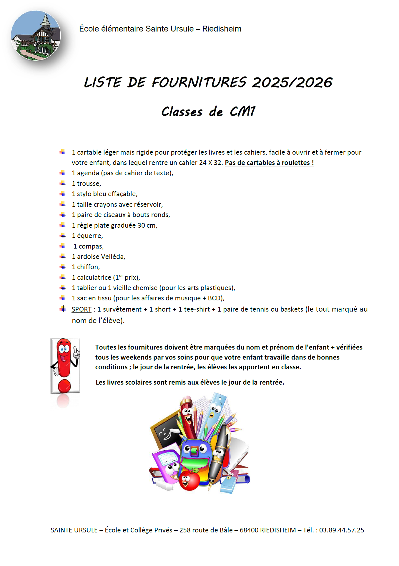 Liste fournitures 2024 CM1